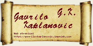 Gavrilo Kaplanović vizit kartica